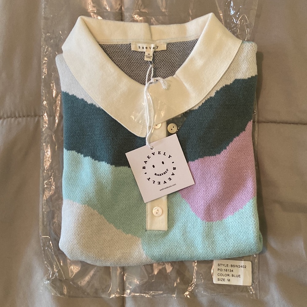Baevely Wave Pattern Knit Mini Dress